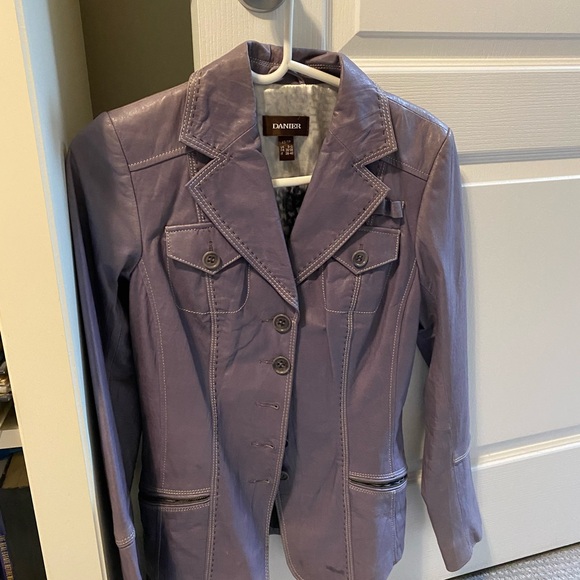 Daniel purple Leather Blazer - Picture 1 of 6